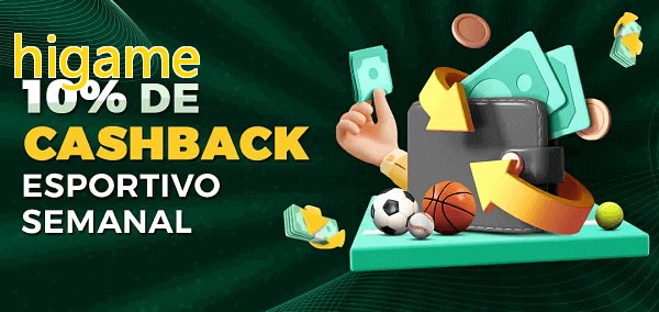 10% de bônus de cashback na higame